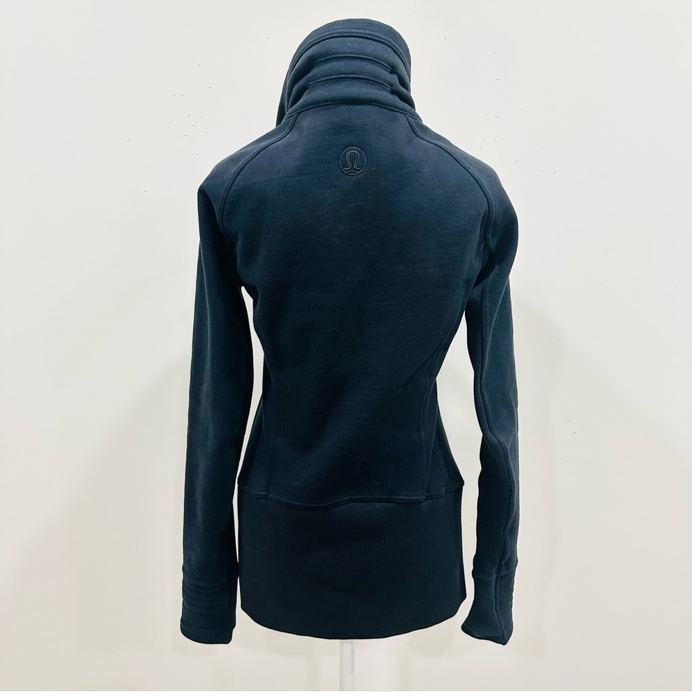 Lululemon Radiant Jacket II Emerald Black Women’s Size 6 Cotton Fleece Full Zip - Picture 3 of 8